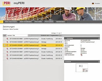 The myPERI online portal now also provides the latest project drawings ready for downloading; users are automatically notified of all new features which have been added.