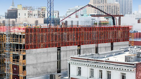 Using the TRIO Wall Formwork to easily produce the vertical articulations that will help the relatively large, mass concrete structure fit into the neighborhood and gracefully complement its smaller neighbors.