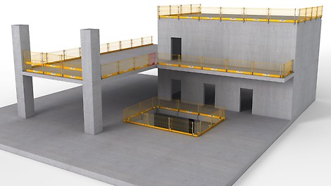 PROKIT EP 110: Kaidejärjestelmä väliaikaiseen reunojen suojaukseen.<br/>