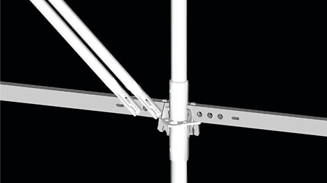 PS100 Diagonal System Allows multiple braces for high-load conditions.