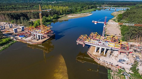 Wózki VBC PERI na budowie obiektu MS-5, droga ekspresowa S19, odcinek S19 Malewice Chlebczyn.