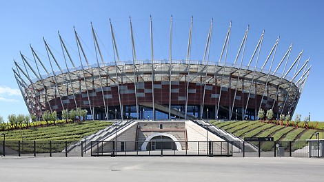 The stadium has seating for 60,000 spectators as well as two parking levels for 1,800 cars underneath the pitch.