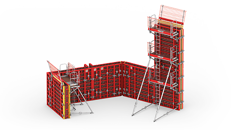 A picture showcasing PERI's MAXIMO wall formwork, an effective system for constructing walls.