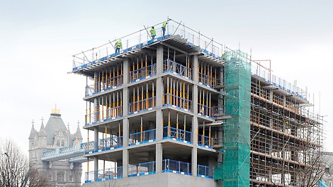 The project is adjacent to Tower Bridge (seen in the background) and other famous London sights