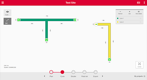 Layout in step cycle: Cycle joints are already entered and the walls are split.<br/><br/>