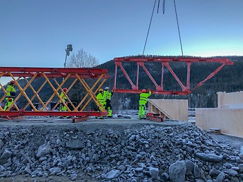 Fv251 Hellefossbrue VRB fagverksdrager og VST tunglasttårn CNC-bueskiver Multiprop GT 24 tredrager VST tårn Prokit forskaling engineering infrastruktur