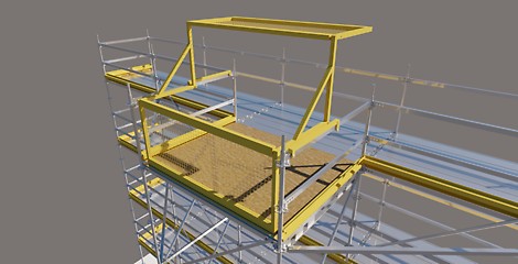 El muelle de carga PERI UP en disposición estándar puede cargarse hasta 10 kN/m²