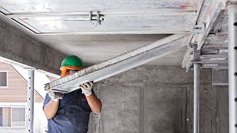 O ataque antecipado dos elementos da laje é possível com o sistema drophead.