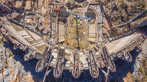 Vista geral aérea da Barragem
