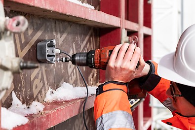 ISC Pressure Monitoring Kit The installation of the sensors is very simple. You can connect them directly to the formwork before concreting.