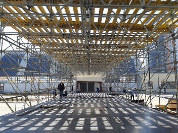 Переходная Галерея. Временный павильон для Европейских Игр 2019 года по ул. Чюрлениса. Студенческая деревня.