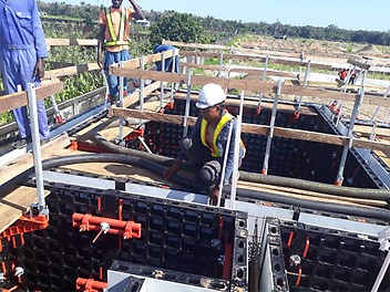 pouring of concrete 