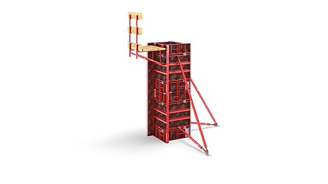 Los tamaños de columna flexibles, que van desde 150 mm x 150 mm a 900 mm x 900 mm y hasta 75 kN / m² de presión de hormigón, se pueden formar sin tirante adicional.