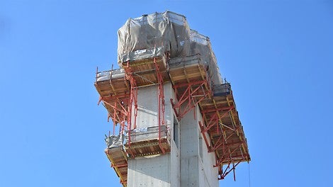 CB Climbing Formwork and VARIO GT 24 Girder Wall Formwork systems are used for all the liftcores.