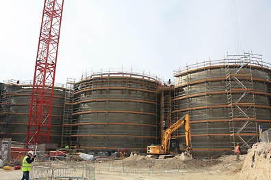 PERI UP Modular System Scaffolding was used for the external scaffold around the three digester tanks.