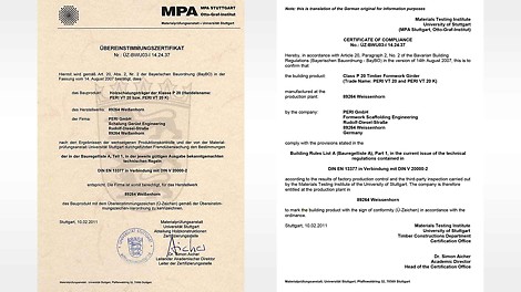 VT 20K 木制模板梁 VT 20K 模板梁均带有Ü-的标记– 可确保内部、外部的监控。