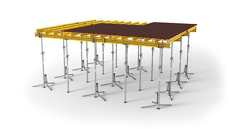 The flexible and adjustable slab formwork with GT 24 Formwork Girder
