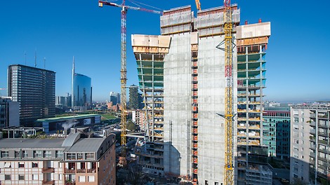 The sustainable residential complex GIOIA 22 is situated at the heart of the Porta Nuova district of Milan and, upon completion, will cover 65 percent of its annual energy requirements using renewable energy sources. (Photo: Alberto Brevi)