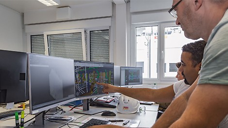 Die 3D-Planung auf Basis des BASF Anlagenmodells ermöglicht Gerüstlösungen und -anpassungen unter Berücksichtigung aller zu montierenden Anlagenteile.<br/>