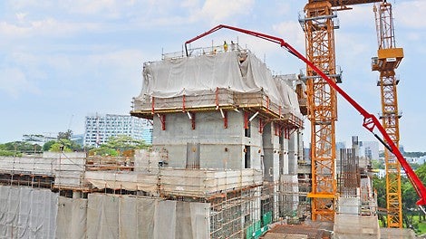 Casting wallform in progress