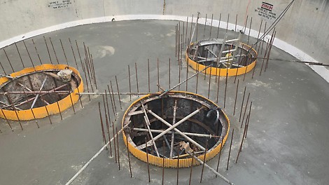Utilizing PERI UP, roof slab for the shaft was casted efficiently