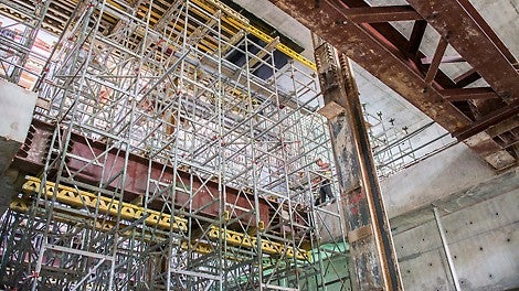 ST 100 Stacking Towers are used to cast a slab height of 30 m high from platform to the roof of the basement