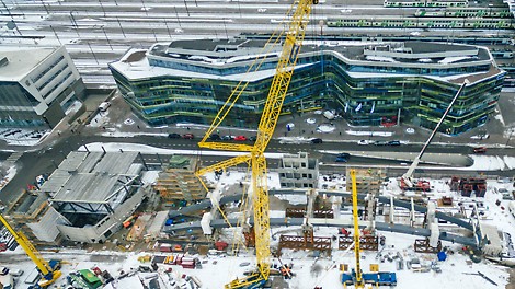 Keskustakirjaston työvaihe ilmasta käsin vuoden 2017 maaliskuussa. Kuva: YIT Rakennus Oy