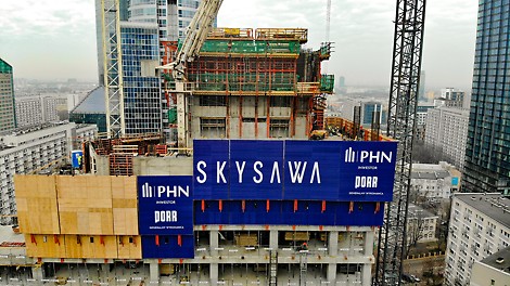 Budowa wieżowca SKYSAWA, Warszawa, fot. Cezary Małecki