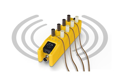 The TEMO node collects real-time data from concrete temperature and maturity sensors, sending it to the PERI web portal for instant analysis and site monitoring.