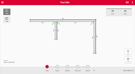 Planned layout in step plan: First step – Enter your layout.<br/>