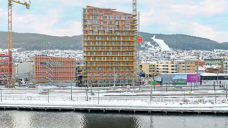 Drammen stasjon PERI UP stillas scaffolding Quality hotell river station 