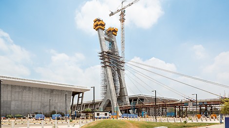 Das Mahatma Mandir in Gandhinagar im indischen Bundesstaat Gujarat ist Kongress- und Veranstaltungszentrum, aber auch Gedenkstätte für Mahatma Gandhi.