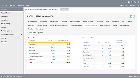 Verifiable effort forecast and efficient tracking of material and personnel at a glance.