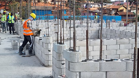 Twist Block on site A man using the twist block on site