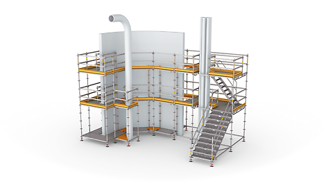 Безопасная работа на любой высоте за счет высокой технологичности системы PERI UP Flex.