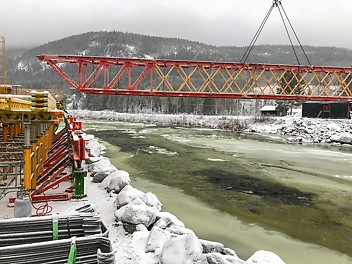 Fv251 Hellefossbrue VRB fagverksdrager og VST tunglasttårn CNC-bueskiver Multiprop GT 24 tredrager VST tårn Prokit forskaling engineering infrastruktur