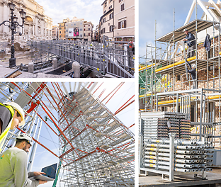 A collage of different PERI UP Apllications on Projects