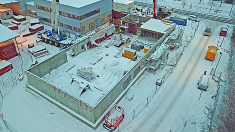 Projektin tilanne joulukuussa 2017: ensimmäinen holvi muotituksen alla - järjestelmänä MULTIFLEX.