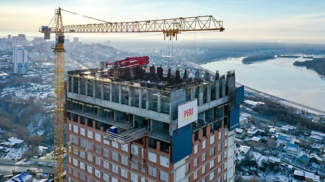 Темп строительства ЖК Символ 6-7 дней на 1 этаж.