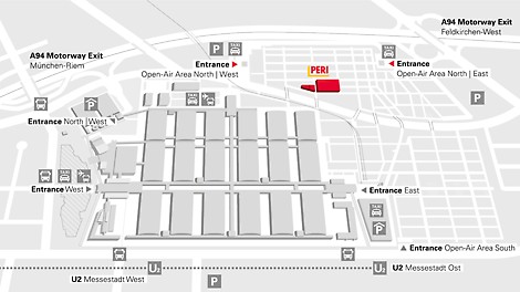 Lageplan bauma 2022 mit PERI Stand Lageplan bauma 2022 mit PERI Stand