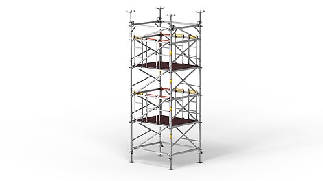 PERI UP Flex Shoring Tower MDS The assembly and working levels of the PERI UP Flex Shoring Tower MDS ensure safe working conditions at all times along with very convenient internal access.