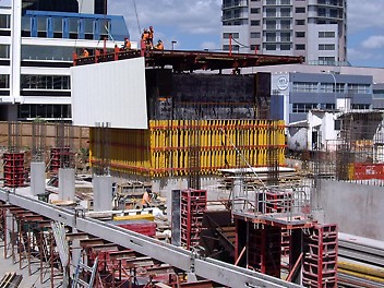 Latticework façade.