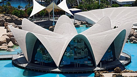 Designed by Felix Candela, the 500-seat underwater restaurant gives the impression that the room is actually floating.