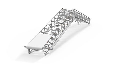 Flexibles Überdachungssystem für Sanierung und Neubau aus Gerüstbauteilen - für Spannweiten bis zu 45 Metern
