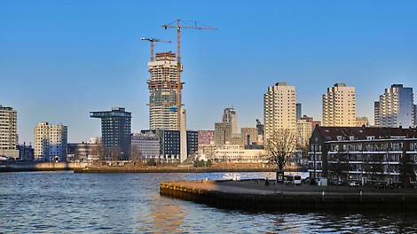 Bouwlocatie van de Cooltower Rotterdam.