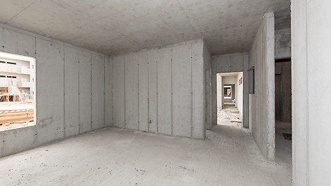 Ogni cassaforma è stata progettata e preassemblata, in base alla forma architettonica da realizzare. La soluzione PERI comprendeva anche le travi ribassate 