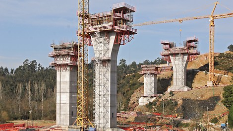 Ponte sobre o Rio Uima - Vista geral da obra de Norte para Sul