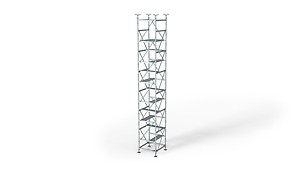 Podpěrná věž ST 100: Racionální podpěrné lešení jako rámová podpěra s malým množstvím systémových dílů.
