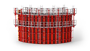 Bezstopniowe nastawianie krzywizny RUNDFLEX Plus dla promieni od 2,50 m eliminuje kosztowne przebudowy deskowań.
