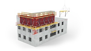 PERI sklopivi podest FB 180 isporučuje se na gradilište kompletno montiran.
